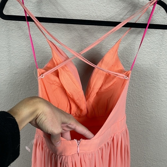 New Meghan Los Angeles Enchanted Garden Maxi Dress Orange Blush Sz S - Picture 5 of 14